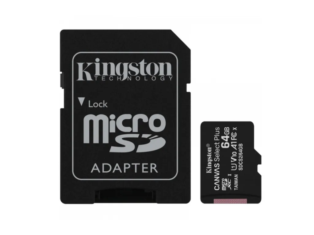 Kingston Memorije kartice KINGSTON SDCS2/64GB/microSDXC/64GB/Class10 U1/80MB/s-10MB/s+adapter Slika 1